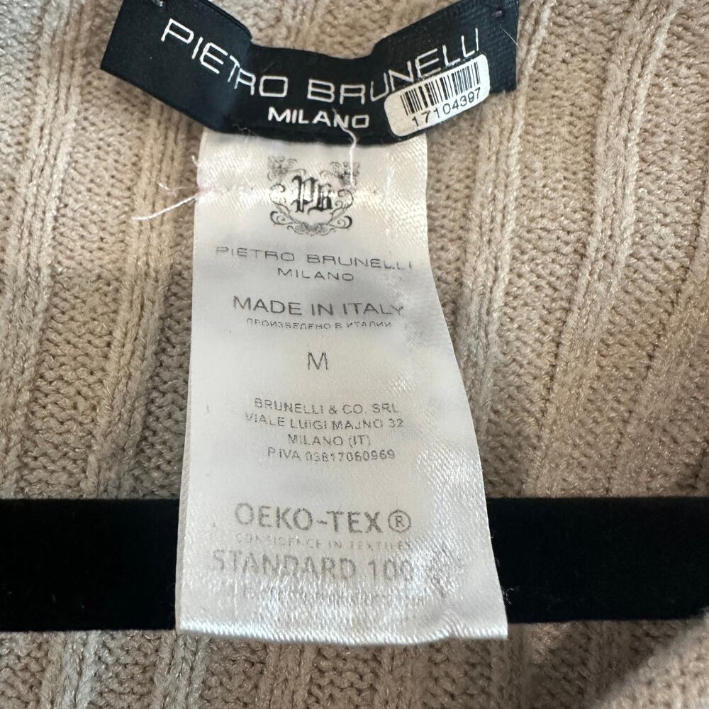 PIETRO BRUNELLI Maternity Beige Midi Sweater Dress MEDIUM Ribbed Italian $200 - Picture 9 of 9